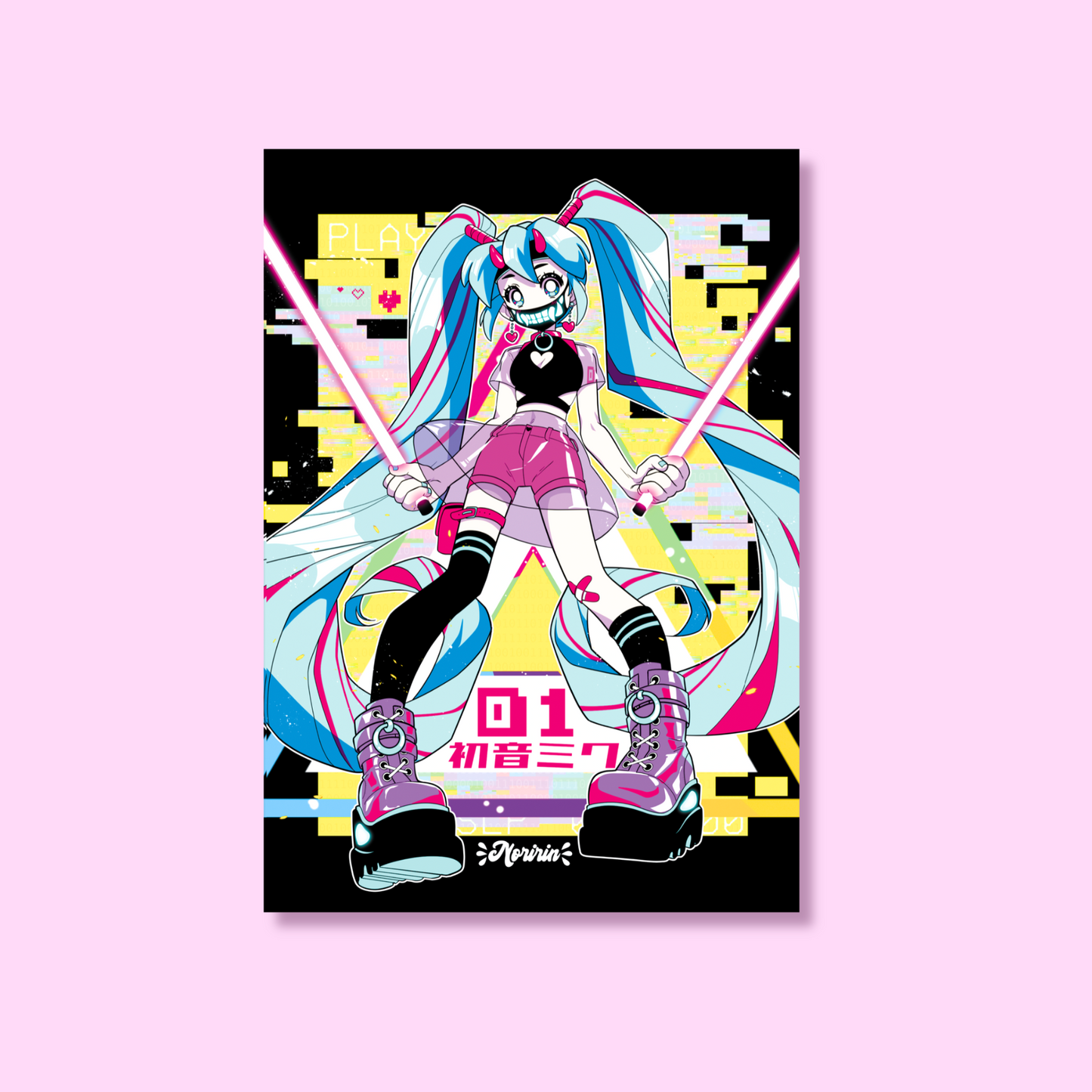 Cyber Miku Art Print