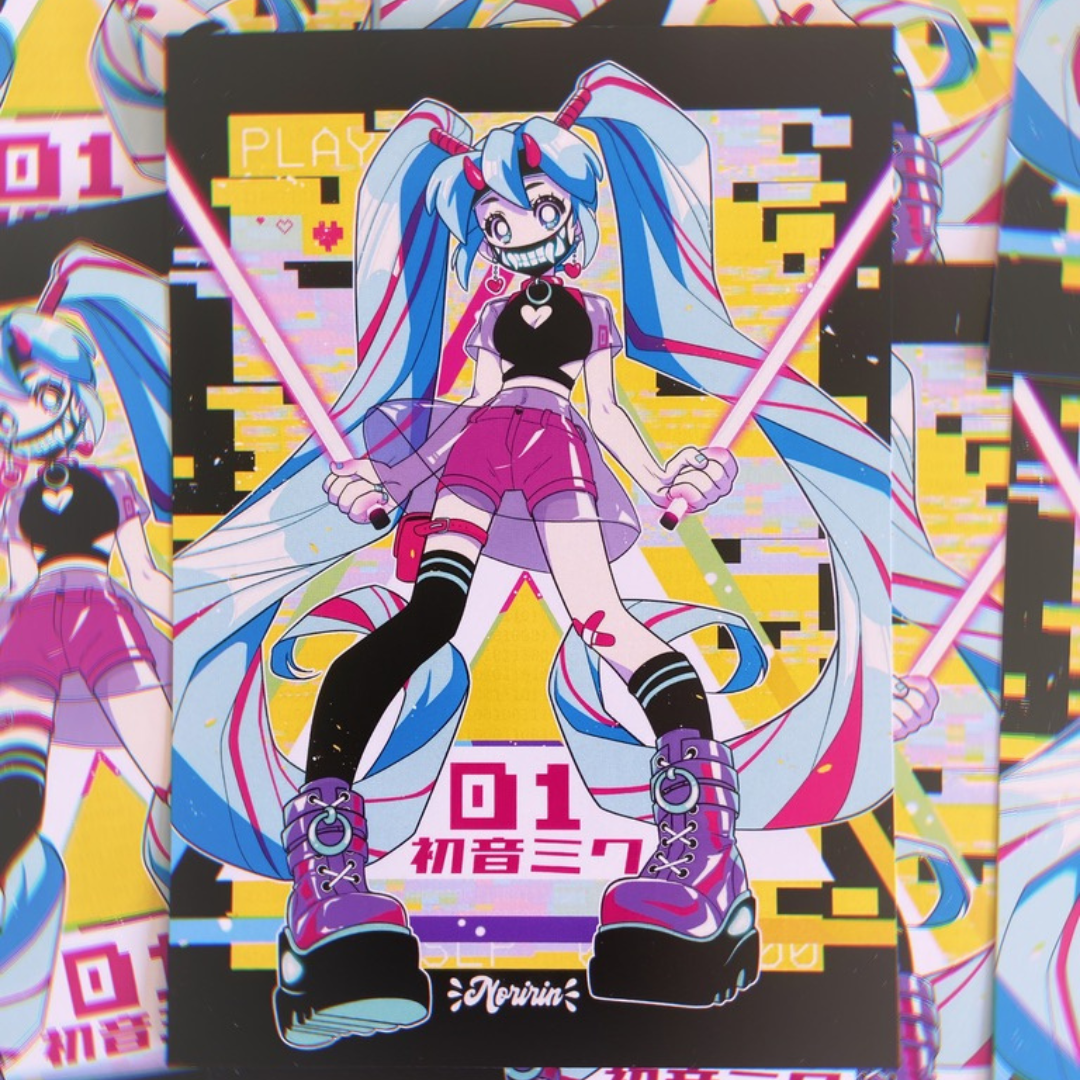 Cyber Miku Art Print